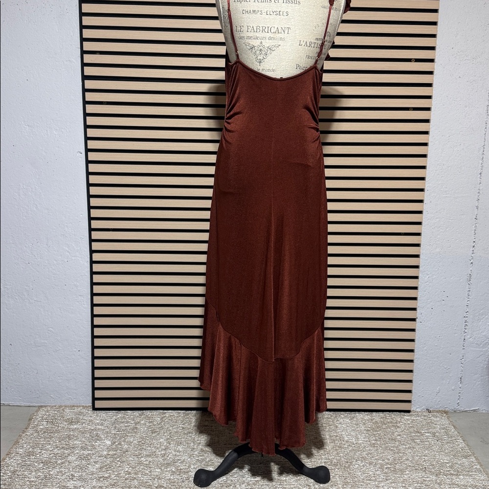 📌 Anthropologie Asymmetrical Ruffled Dress. Size L - Picture 5 of 13